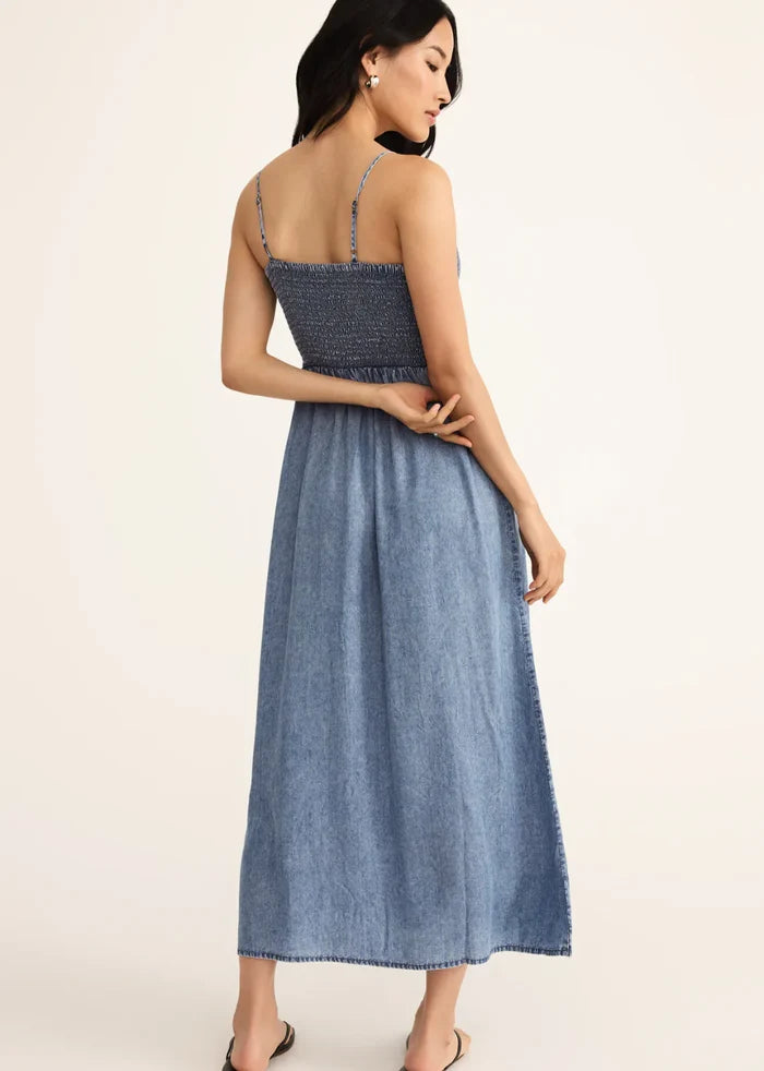 Z Supply Bayside Chambray Midi Dress - Medium Chambray