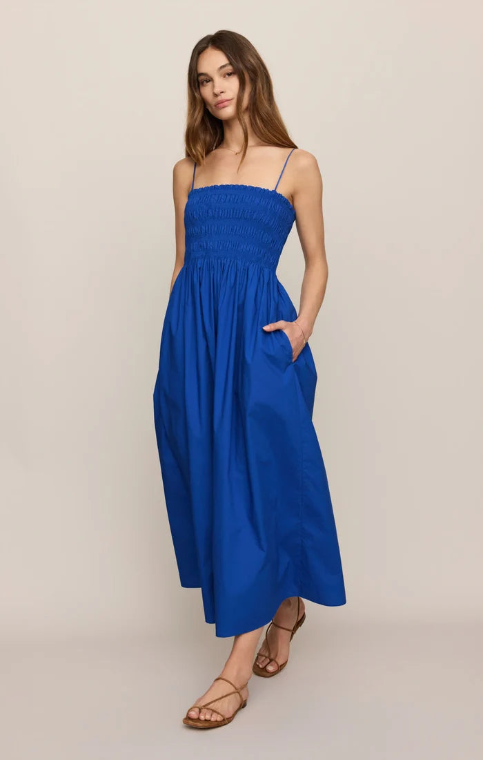 Z Supply Cornelia Poplin Maxi Dress - Cobalt