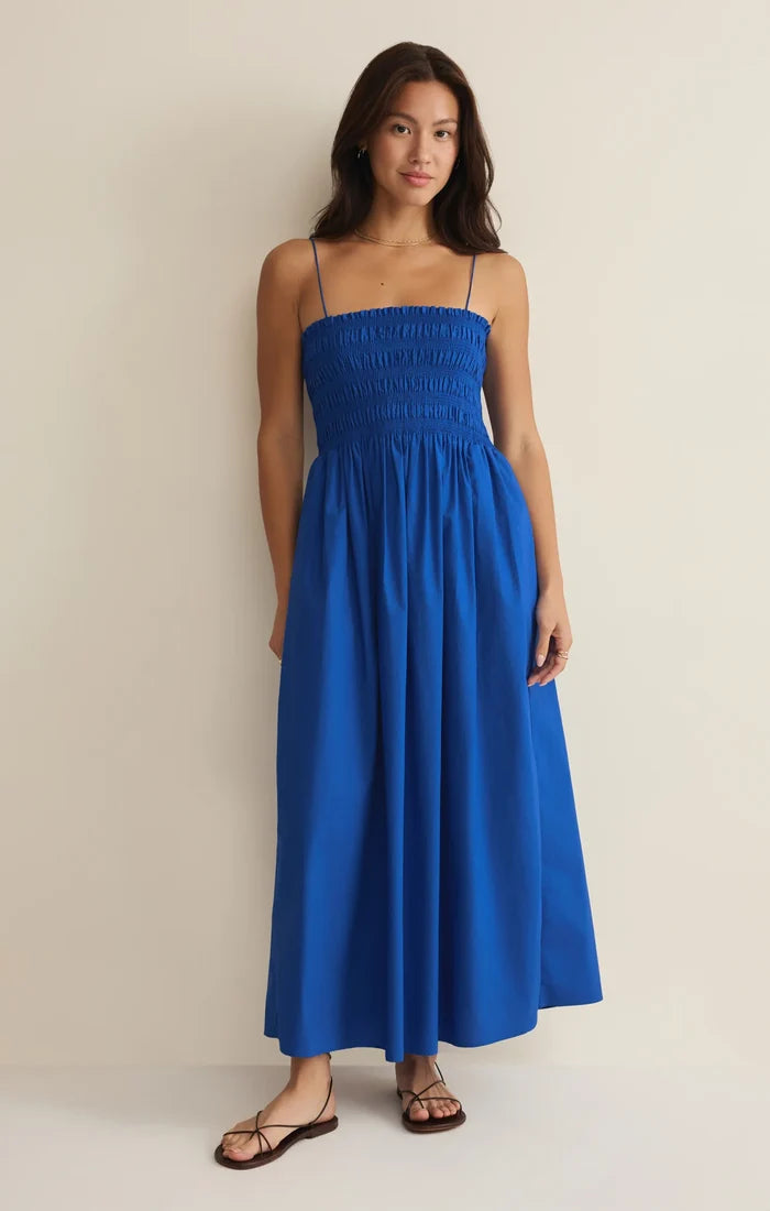 Z Supply Cornelia Poplin Maxi Dress - Cobalt