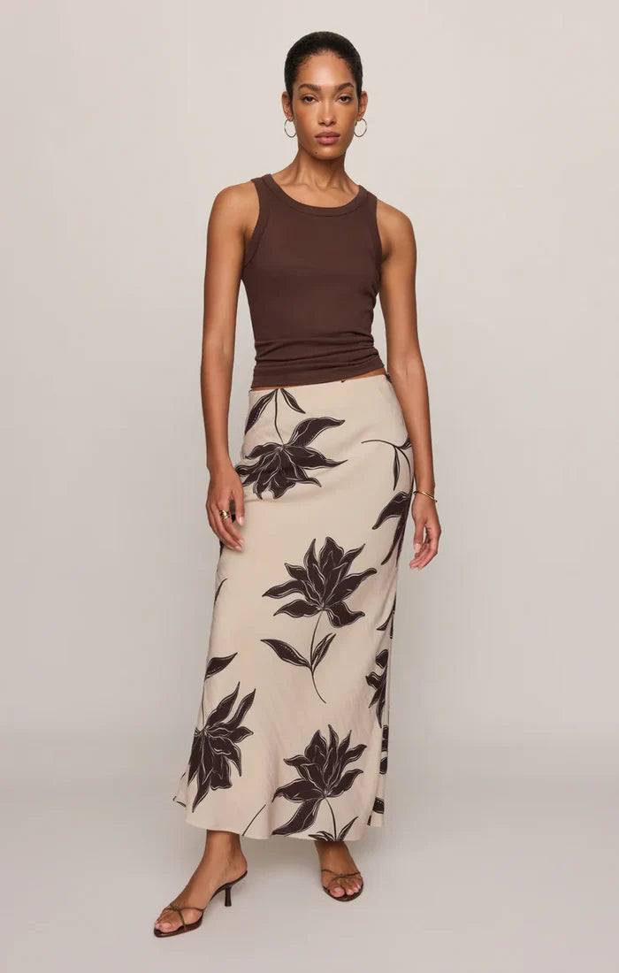 Z Supply Europa Clem Floral Skirt - Soft Ecru