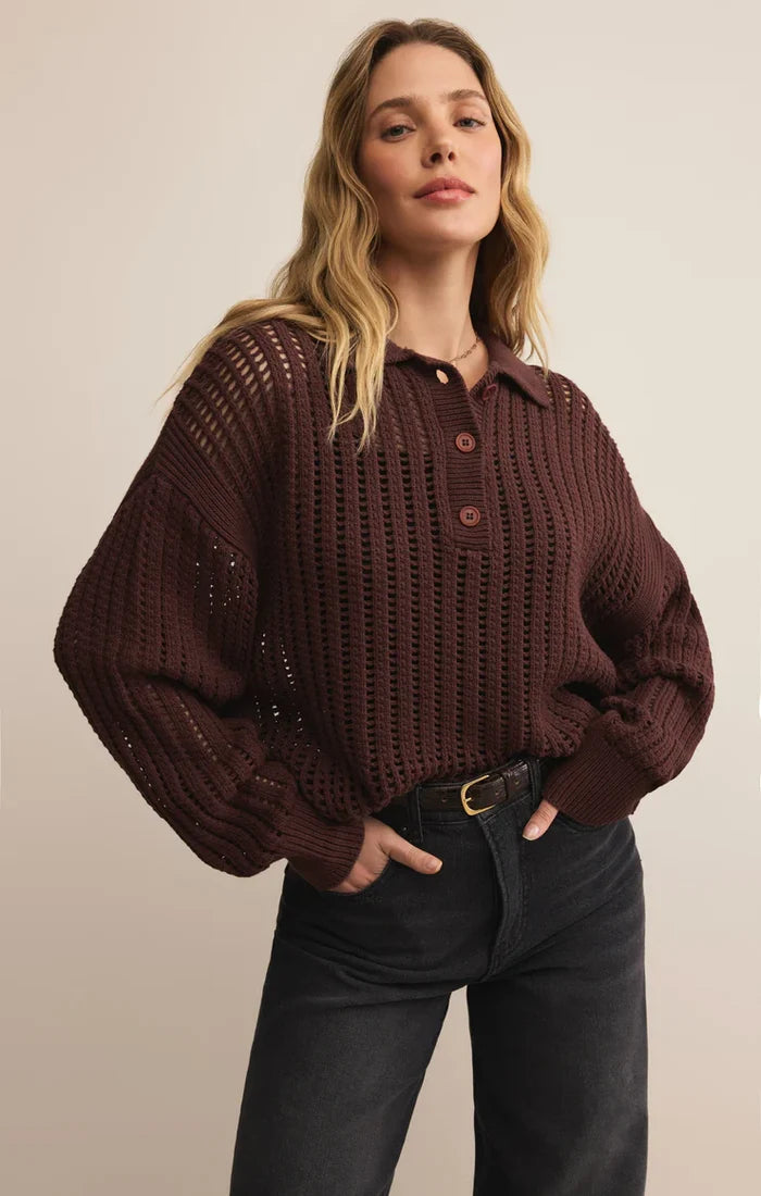 Z Supply Looking Glass Polo Sweater