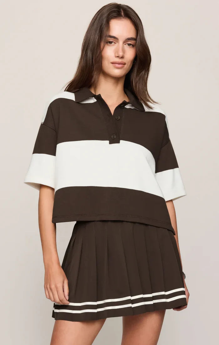Z Supply Mariner Polo Top - Dark Chocolate