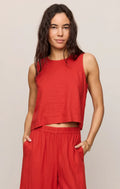 Z Supply Sloane Linen Top - Chili Pepper